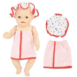 18 Inch Baby Doll Winter Clothes Set Crochet Sweater Scarf Hat Gloves New Year Apparel for 43 Cm Girl Dolls