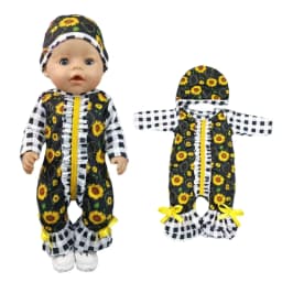 18 Inch Baby Doll Winter Clothes Set Crochet Sweater Scarf Hat Gloves New Year Apparel for 43 Cm Girl Dolls