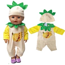 18 Inch Baby Doll Winter Clothes Set Crochet Sweater Scarf Hat Gloves New Year Apparel for 43 Cm Girl Dolls