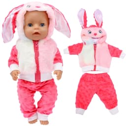 18 Inch Baby Doll Winter Clothes Set Crochet Sweater Scarf Hat Gloves New Year Apparel for 43 Cm Girl Dolls