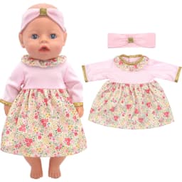 18 Inch Baby Doll Winter Clothes Set Crochet Sweater Scarf Hat Gloves New Year Apparel for 43 Cm Girl Dolls