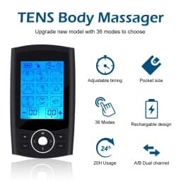 Tens Unit 36 Modes 20 Intensity Electric Stimulation Massager Muscle EMS Therapy Pain Relief Adjustable Lightweight LCD Display