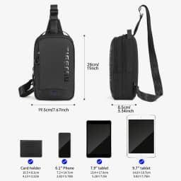 Tigernu Chest Bags For Men Cool Style Men Shoulder Bag 9.7inch IPad Bag Casual Male Crossbody Bag Lightweigt Mini Bags Messenger