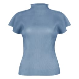 Miyake Pleated Half High Neck Profile Black T-shirts Women 2026 Summer Korean Fashion Causal Tops Designer Aesthetic Clothing