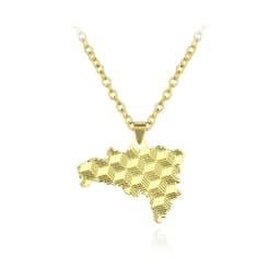 Gold Enamel Dominican Republic Map Silver Plated Pendant Necklace For Women Men Flag Of Dominica Jewelry