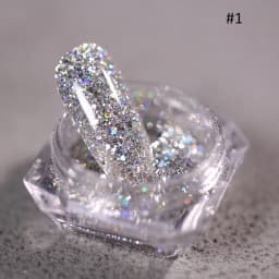 1box Reflective Diamond Glitter Powder Holographic Sparkling Crystal Rhinestones Sequins Chrome Gel Polish Pigment Dust Manicure