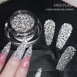 1box Reflective Diamond Glitter Powder Holographic Sparkling Crystal Rhinestones Sequins Chrome Gel Polish Pigment Dust Manicure