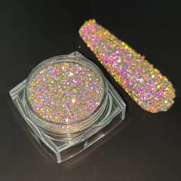 1box Reflective Diamond Glitter Powder Holographic Sparkling Crystal Rhinestones Sequins Chrome Gel Polish Pigment Dust Manicure
