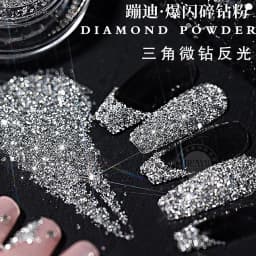 1box Reflective Diamond Glitter Powder Holographic Sparkling Crystal Rhinestones Sequins Chrome Gel Polish Pigment Dust Manicure