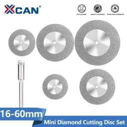 XCAN Mini Diamond Saw Blade 16-60mm Diamond Cutting Disc With Mandrel For Dremel Rotary Tools Grinding Wheel 5pcs