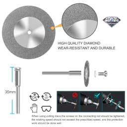 XCAN Mini Diamond Saw Blade 16-60mm Diamond Cutting Disc With Mandrel For Dremel Rotary Tools Grinding Wheel 5pcs