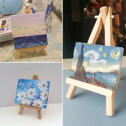 5Pcs Wooden Mini Easel Frame Wedding Table Number Card Stand Photo Display Holder Kids Painting Craft Artist Supplies Home Decor