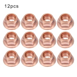 12Pcs M8 Copper Flashed Exhaust Manifold Nut Exhaust Nuts Elbow Nuts Practical 8mm Nuts High Temperature Nuts Home Fasteners
