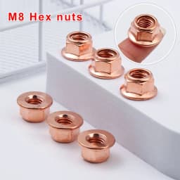 12Pcs M8 Copper Flashed Exhaust Manifold Nut Exhaust Nuts Elbow Nuts Practical 8mm Nuts High Temperature Nuts Home Fasteners