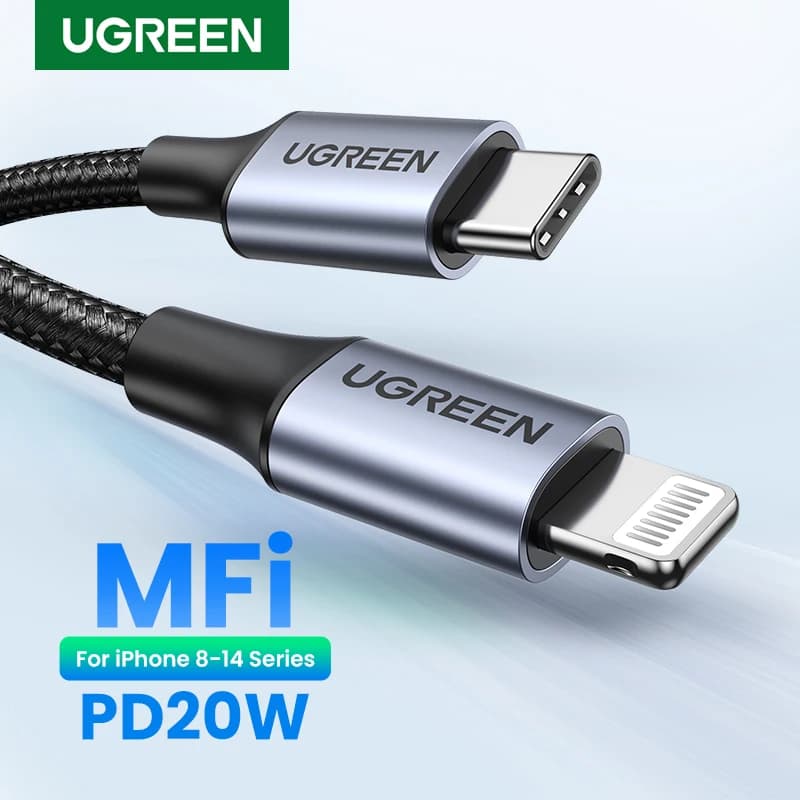 Ugreen MFI PD20W USB C To Lightning Cable Fast Charging For iPhone 14 13 12 11 xs Apple ipad Charger data line 25cm 150cm 1m 2m