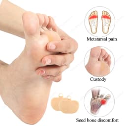 Gel Forefoot Insoles Metatarsal Ball of Foot Pads Toe Silicone Cushion Half Yard Othotics Foot Support Pain Relief Absorbs Shock