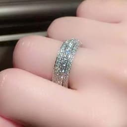 6mm Wide Moissanite Wedding Band Solid Sterling Silver Ring Eternity Band Engagement Rings for Women Wholesale Gifts