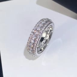 6mm Wide Moissanite Wedding Band Solid Sterling Silver Ring Eternity Band Engagement Rings for Women Wholesale Gifts