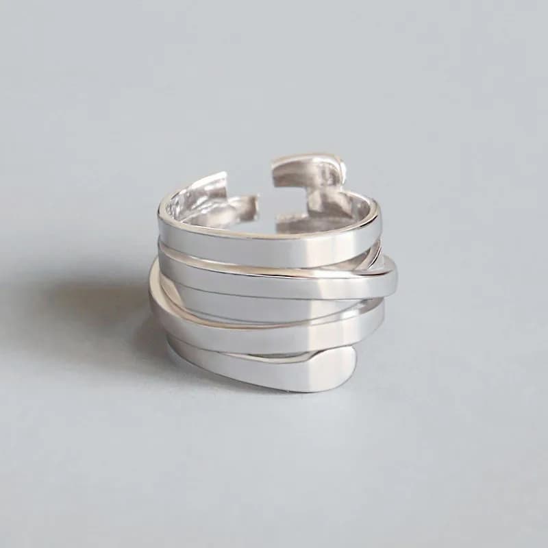 925 Sterling Silver Irregular Spring Woman Rings Wedding Vintage Jewelry Punk Accessories GaaBou Jewellery