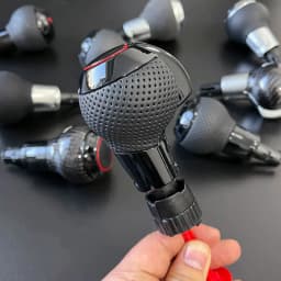 1PCS Leather with Hole with Red Frame Model S Logo Gear Shift Knob Ball with Dust Cover for Audi A6 C7 VW Golf MK6 MK7 R GTI