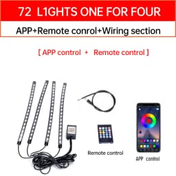 RGB APP LED Motorcycle Car Atmosphere Foot Light Remote Control Flexible Waterproof Sound Control 12V Moto Decorative Lamp Strip