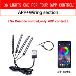 RGB APP LED Motorcycle Car Atmosphere Foot Light Remote Control Flexible Waterproof Sound Control 12V Moto Decorative Lamp Strip