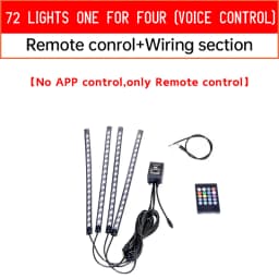RGB APP LED Motorcycle Car Atmosphere Foot Light Remote Control Flexible Waterproof Sound Control 12V Moto Decorative Lamp Strip