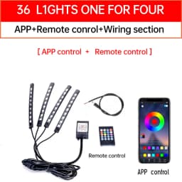 RGB APP LED Motorcycle Car Atmosphere Foot Light Remote Control Flexible Waterproof Sound Control 12V Moto Decorative Lamp Strip