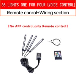RGB APP LED Motorcycle Car Atmosphere Foot Light Remote Control Flexible Waterproof Sound Control 12V Moto Decorative Lamp Strip