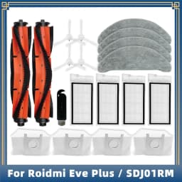 Compatible For Roidmi Eve Plus SDJ01RM Robot Vacuum Spare Parts Accessories Main Side Brush Hepa Filter Mop Rag Cloth Dust Bag