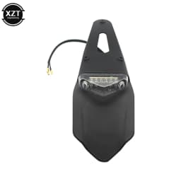 Motorcycle Rear Fender License Plate Bracket Holder with 12V LED Taillight Brake Lamp Universal for Enduro Off-Road Bike
