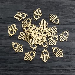 10pcs 12x9mm 316 Stainless Steel Gold Plated Hand Small Charms Pendant For Necklace DIY Jewelry Making Findings Accessories