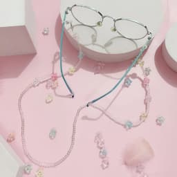 Cute Acrylic Color Stars Glasses Chain Fashion Transparent Crystal Bead Chain For Glasses Lanyard Women Jewelry Accessories