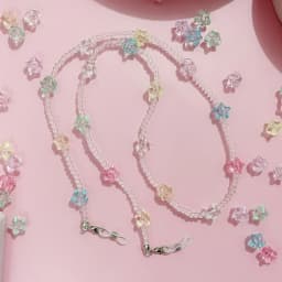Cute Acrylic Color Stars Glasses Chain Fashion Transparent Crystal Bead Chain For Glasses Lanyard Women Jewelry Accessories