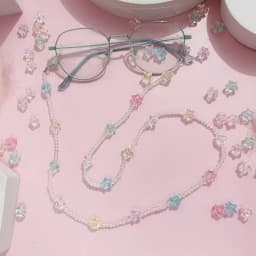 Cute Acrylic Color Stars Glasses Chain Fashion Transparent Crystal Bead Chain For Glasses Lanyard Women Jewelry Accessories