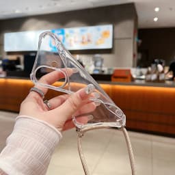 For iPhone 18 17 16 15 14 ProMax Crossbody Necklace Cord Lanyards Transparent Case For iPhone 11 12 13 Pro Max XS XR Soft Cover
