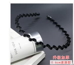 Unisex Metal Wavy Spring Hair Hoop Black Non Slip Outdoor Sports Headbands For Women Men Simple Hairband Face Washing Headdress