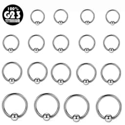 G23 Solid Titanium Circular Bead Ring Closer Ring Nose Lip Ring Labret Ear Tragus Helix Cartilage Daith Earrings Piercing