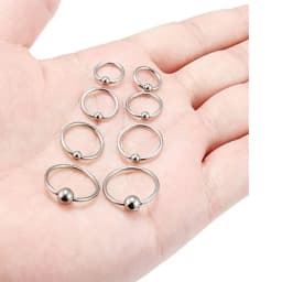 G23 Solid Titanium Circular Bead Ring Closer Ring Nose Lip Ring Labret Ear Tragus Helix Cartilage Daith Earrings Piercing
