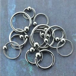 G23 Solid Titanium Circular Bead Ring Closer Ring Nose Lip Ring Labret Ear Tragus Helix Cartilage Daith Earrings Piercing