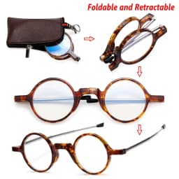 1PC Lightweight Mini Reading Glasses for Women & Men Compact Folding Reading Eyeglasses Portable Readers with Keychain Case