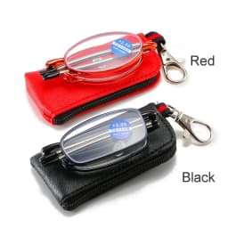 1PC Lightweight Mini Reading Glasses for Women & Men Compact Folding Reading Eyeglasses Portable Readers with Keychain Case