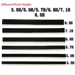 10PCS 2.54mm 1X40P Female Header Single Row Straight 0.1" Pitch 40 Pin 3.5mm 5mm 5.7mm 6.8H 7.1mm 8.5mm Plastic height optional