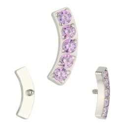 G23 Titanium Ear PIERC Curved Bar Earrings 5 CZ Paved Top Cartilage Threaded Labret Stud Tragus Lip Ring Body Piercing Jewelry