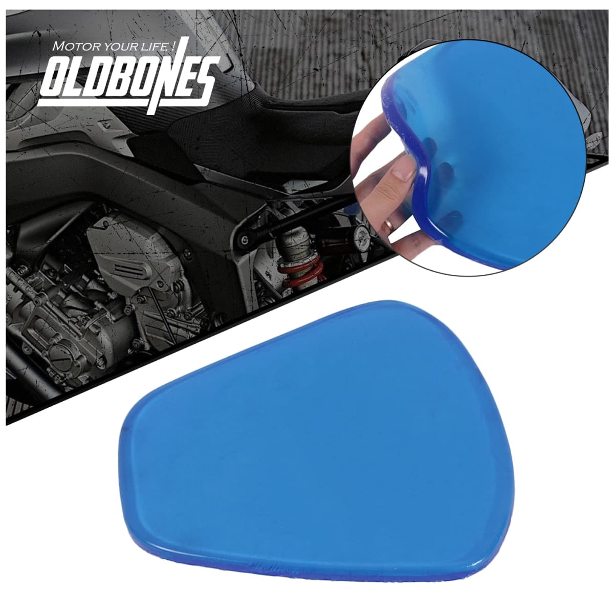 Motorcycle Accessories Gel Seat Cushion Flexible 27*25.5*1CM Soft Comfortable Shock Absorption Blue Slim Body Shape Adhesive