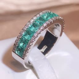 Retro Shape Rings for Women Green Zircon Sliver Color Jewelry Ring Classic Wedding Engagement Full Drill Jewelry Love Ring