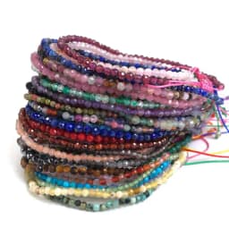Faceted Gemstones 2-3mm Beads Hand Woven Adjustable Bracelet Lapis Lazuli Crystal Turquoise Choker Men Female Jewelry Party Gift