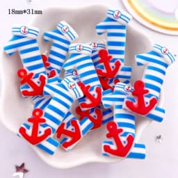 Resin Kawaii Colorful Cartoon Tower Ship Swimming Circle Cat Flatback Stone Sandy Beach Figurine 10PCS Scrapbook DIY Decor Craft