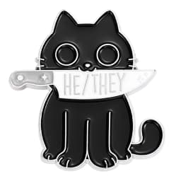 My Pronouns Enamel Pins Cats Butterfly He Him She Her They Them Brooches Lapel Metal Badges Fashion Jewelry Gifts Drop Shipping