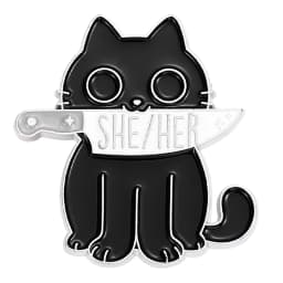 My Pronouns Enamel Pins Cats Butterfly He Him She Her They Them Brooches Lapel Metal Badges Fashion Jewelry Gifts Drop Shipping